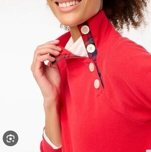 J Crew Factory Side Button Red Turtleneck Pullover